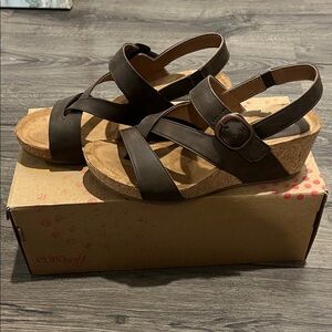Sofft Chocolate Brown Cork Wedges